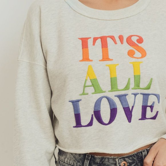It's All Love Rainbow Embroidered Pullover - Picture 6 of 6